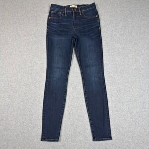 Madewell 9" High Rise Skinny Jeans Dark Wash Blue Denim Womens Size 26
